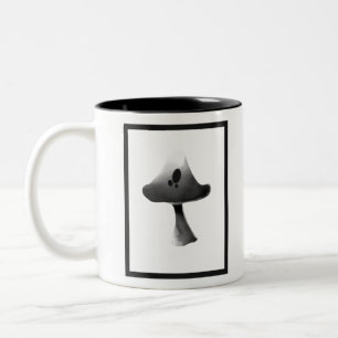 Tasse 2 Couleurs Illustration du champignon noir et blanc