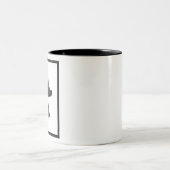 Tasse 2 Couleurs Illustration du champignon noir et blanc (Centre)