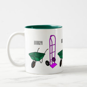 Tasse 2 Couleurs Illustration du chariot à roues et du chariot à ma