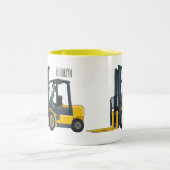 Tasse 2 Couleurs Illustration du chariot élévateur (Centre)