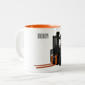 Tasse 2 Couleurs Illustration du chariot élévateur (Devant gauche)