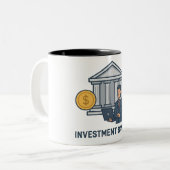 Tasse 2 Couleurs Illustration du concept bancaire d'investissement (Devant gauche)