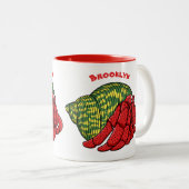 Tasse 2 Couleurs Illustration du crabe mignon (Devant droit)