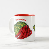 Tasse 2 Couleurs Illustration du crabe mignon (Devant gauche)
