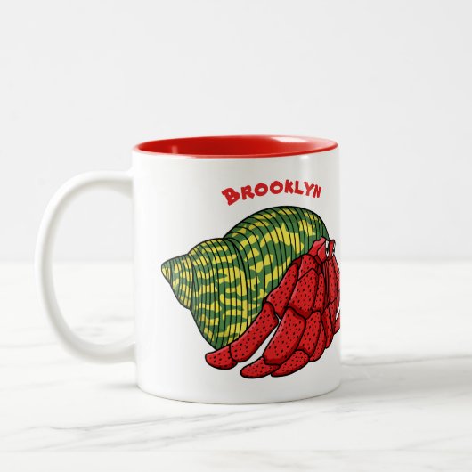 Tasse 2 Couleurs Illustration du crabe mignon (Gauche)