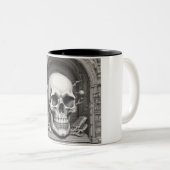 Tasse 2 Couleurs Illustration du crâne (Devant droit)