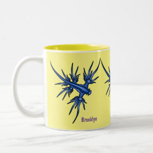 Tasse 2 Couleurs Illustration du dragon bleu des limaces de mer