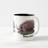 Tasse 2 Couleurs Illustration du dragon de Komodo (Devant droit)