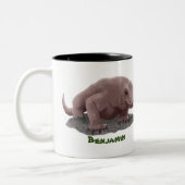 Tasse 2 Couleurs Illustration du dragon de Komodo (Gauche)