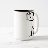 Tasse 2 Couleurs Illustration du gagnant de la figure Stickman, une (Devant droit)