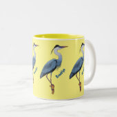Tasse 2 Couleurs Illustration du grand héron bleu (Devant droit)