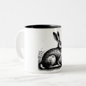 Tasse 2 Couleurs Illustration du lièvre en champ (Devant gauche)