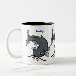 Tasse 2 Couleurs Illustration du poisson-chat mignon