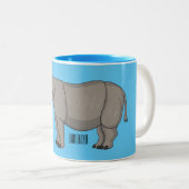 Tasse 2 Couleurs Illustration du rhinocéros de Javan (Devant droit)