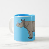 Tasse 2 Couleurs Illustration du rhinocéros de Javan (Devant gauche)