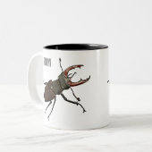 Tasse 2 Couleurs Illustration du scarabée de stade (Devant gauche)