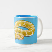 Tasse 2 Couleurs Illustration du serpent python birman (Devant droit)