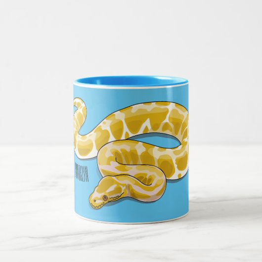 Tasse 2 Couleurs Illustration du serpent python birman (Centre)