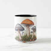Tasse 2 Couleurs Illustration du style aquarelle des champignons (Centre)