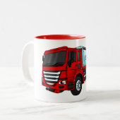 Tasse 2 Couleurs Illustration du transport de carburant par camion- (Devant gauche)