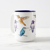 Tasse 2 Couleurs Illustration du trio des colibris (Devant gauche)