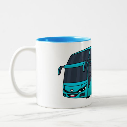 Tasse 2 Couleurs Illustration d'un autobus à passagers moderne (Gauche)