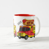 Tasse 2 Couleurs Illustration d'un camion de nourriture pour chien (Devant droit)