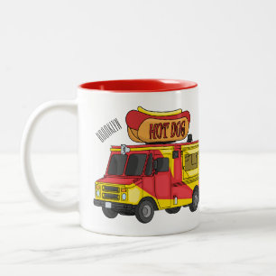 Tasse 2 Couleurs Illustration d'un camion de nourriture pour chien