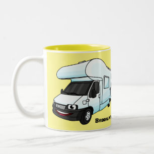 Tasse 2 Couleurs Illustration d'un campervan heureux