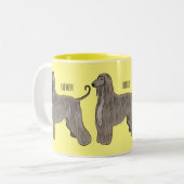 Tasse 2 Couleurs Illustration d'un chien hound afghan (Devant gauche)