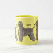 Tasse 2 Couleurs Illustration d'un chien hound afghan (Centre)