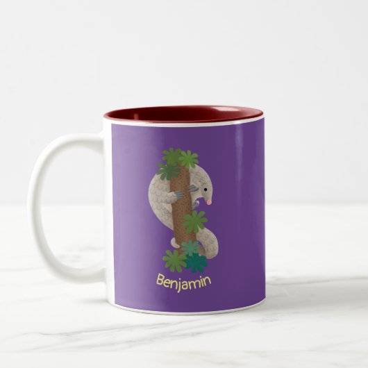 Tasse 2 Couleurs Illustration d'une anteure de pangolin mignonne (Gauche)