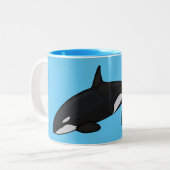 Tasse 2 Couleurs Illustration d'une baleine tueuse (Devant gauche)