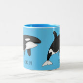 Tasse 2 Couleurs Illustration d'une baleine tueuse (Centre)
