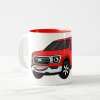 Illustration d'une camionnette rouge mou