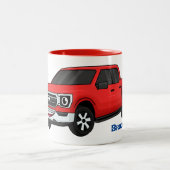 Tasse 2 Couleurs Illustration d'une camionnette rouge mou (Centre)