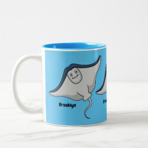 Tasse 2 Couleurs Illustration d'une caricature de poisson stingray