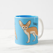 Tasse 2 Couleurs Illustration Fennec fox (Devant droit)