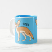 Tasse 2 Couleurs Illustration Fennec fox (Devant gauche)