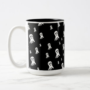 Tasse 2 Couleurs Illustration gothique de fantôme effrayant