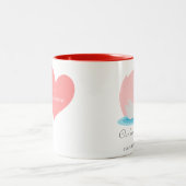 Tasse 2 Couleurs Illustration mignonne des cygnes dans l'amour (Centre)