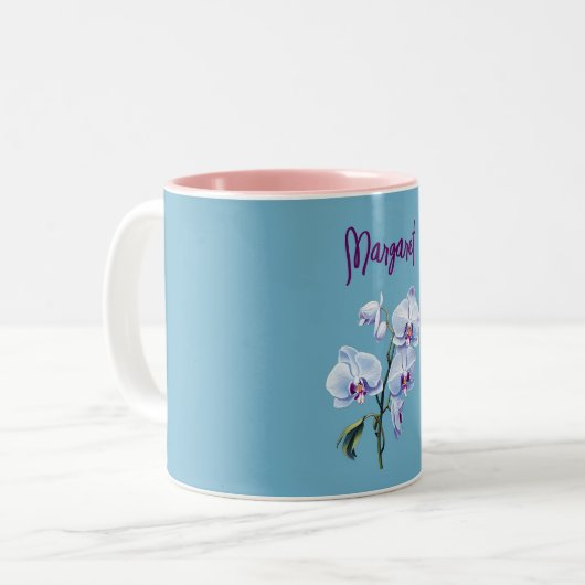 Tasse 2 Couleurs Illustration orchidée (Devant gauche)