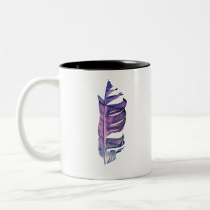Tasse 2 Couleurs Illustration originale de dessin de plumes