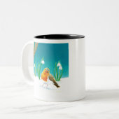 Tasse 2 Couleurs Illustration Red Robin Bird (Devant gauche)