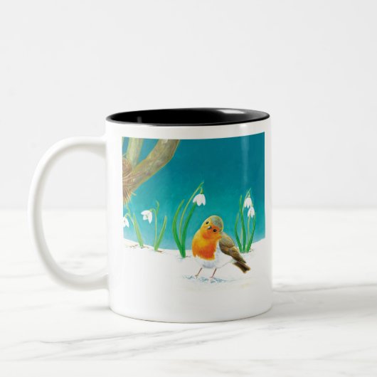 Tasse 2 Couleurs Illustration Red Robin Bird (Gauche)