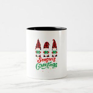 Tasse 2 Couleurs Illustration rouge et verte Joyeux Noël