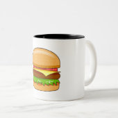 Tasse 2 Couleurs Illustration vectorielle de Burger (Devant droit)