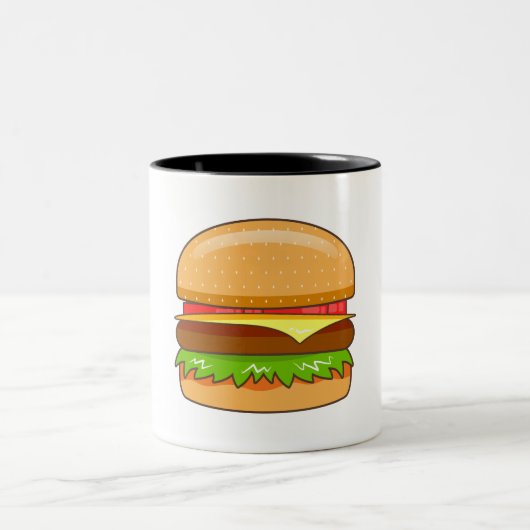 Tasse 2 Couleurs Illustration vectorielle de Burger (Centre)