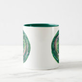 Tasse 2 Couleurs illustration vert-rose #2 de 4th-Heart Chakra (Centre)
