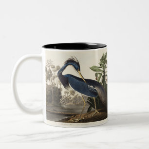 Tasse 2 Couleurs Illustration vintage d'Audubon du Héron de Louisia
